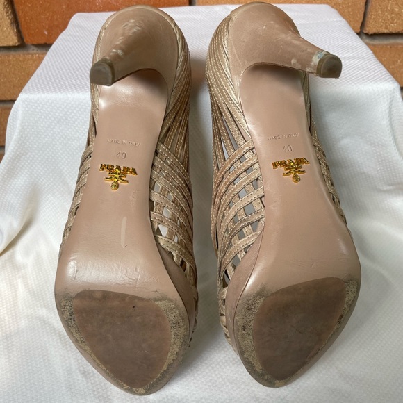 Prada Open Toe Heels Size 40 - Picture 12 of 12